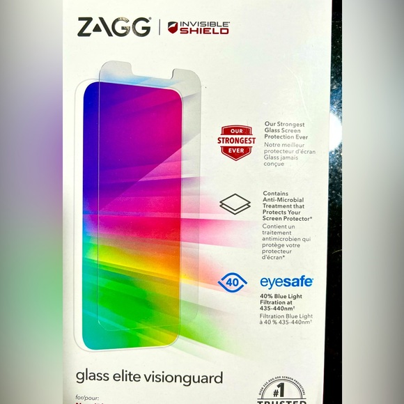 NWT ZAGG InvisibleShield Glass Elite VisionGuard Screen Protector iPhn 13/Pro&14 - Picture 1 of 13
